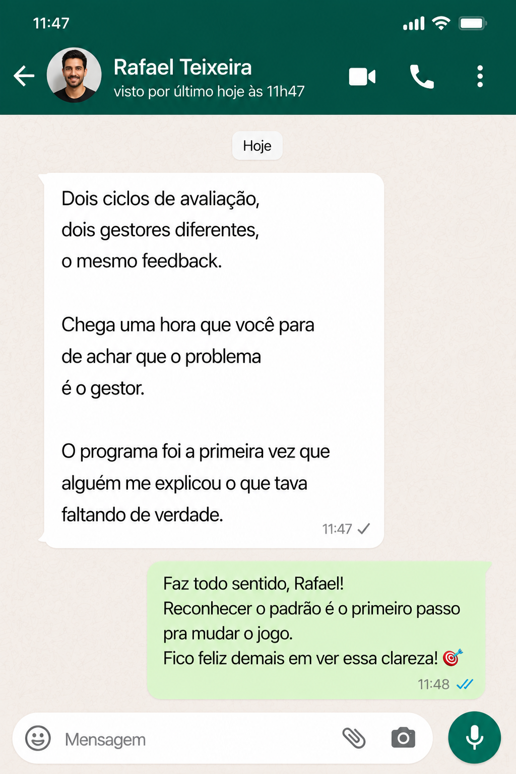 Depoimento de participante 6